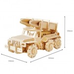 Masina cu telecomanda Lansator de rachete sol-aer, Missile truck, Puzzle 3D lemn Robotime 
